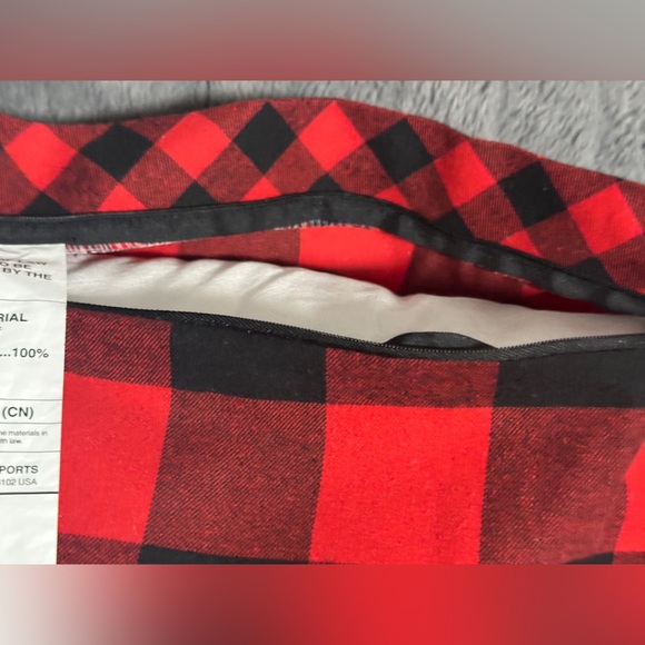 Pier 1, Buffalo Checkered Flannel Pillow With Ruffle Edge. - Picture 6 of 7